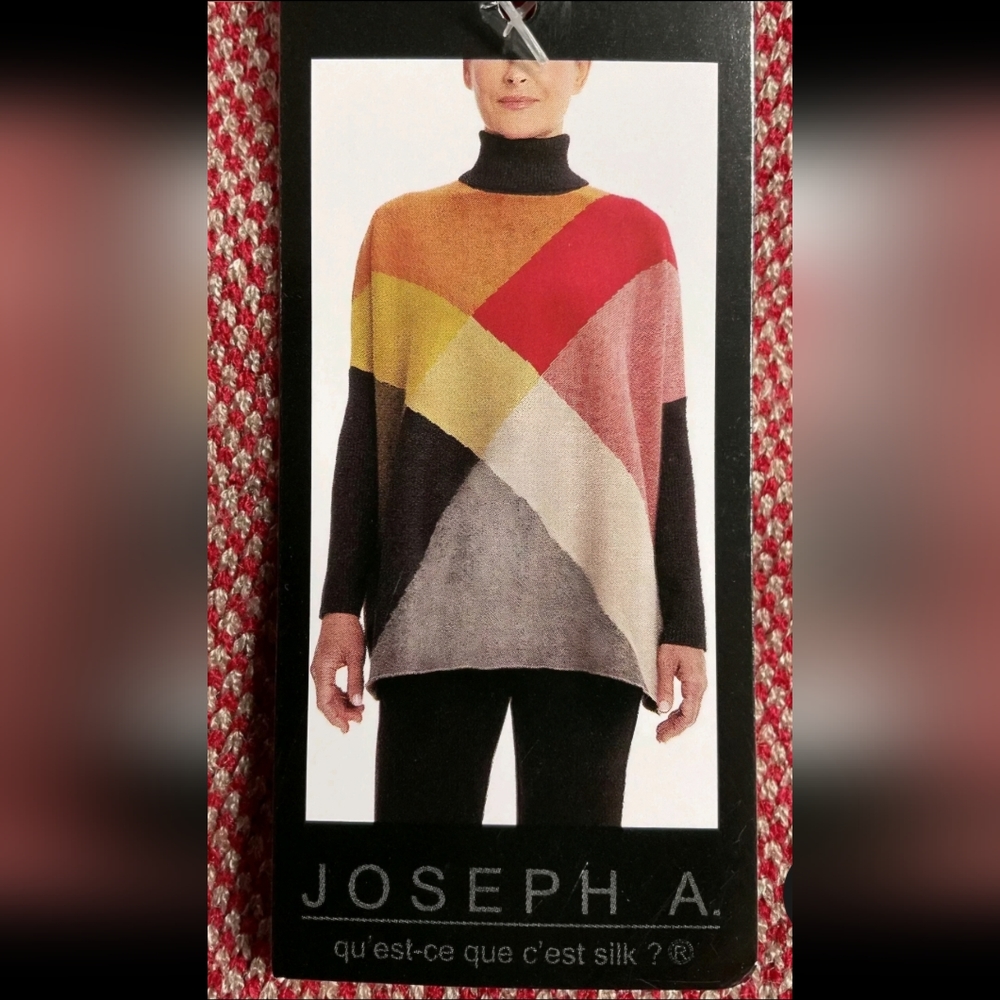 🎁💲EUC Joseph A. Women's Argyle Color Block Dolman Sleeve Sweater Size L - Picture 11 of 12
